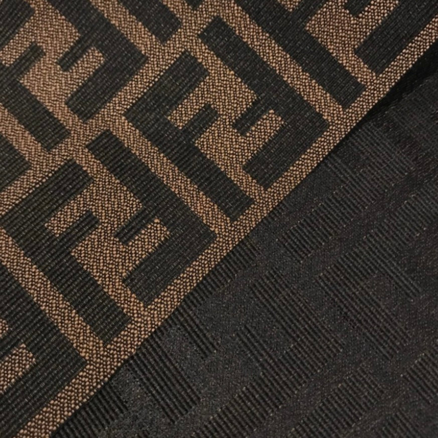 Designer Brown Fendi Denim 1 Yard