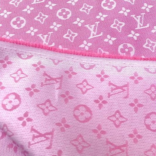 Designer Pink LV Denim 1 Yard