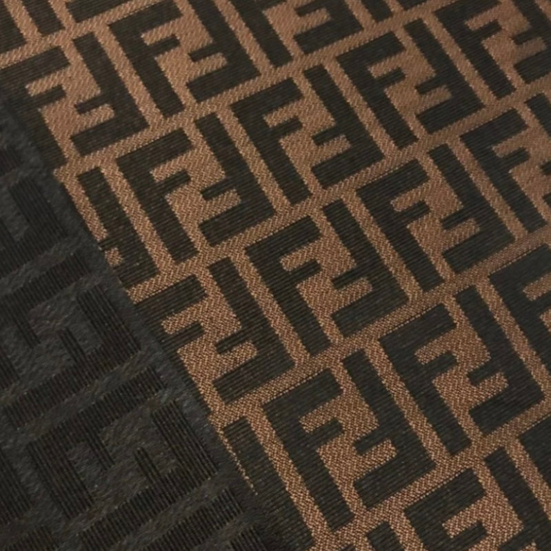 Designer Brown Fendi Denim 1 Yard