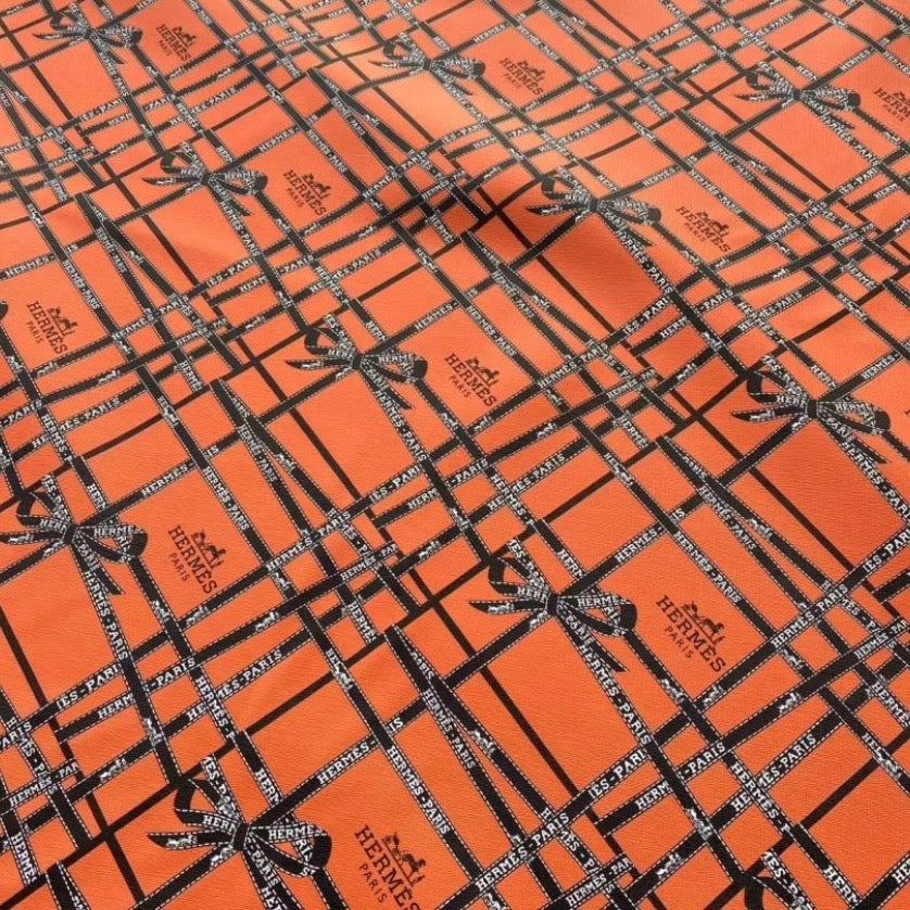 Designer Orange Hermes Classic 1 Yard