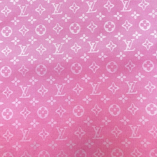 Designer Pink LV Denim 1 Yard