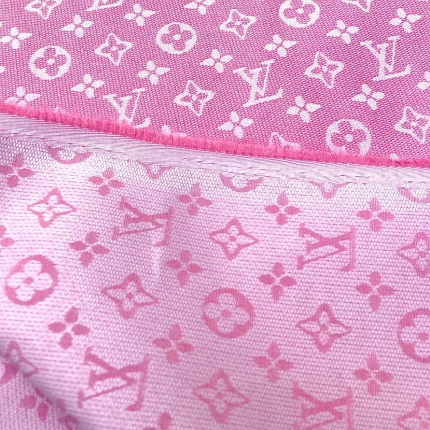 Designer Pink LV Denim 1 Yard