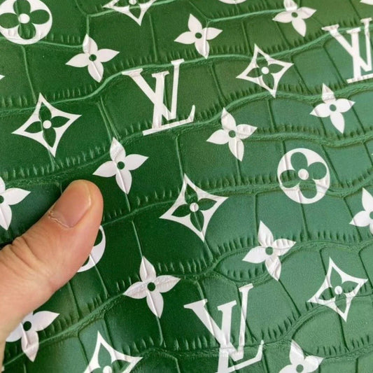 Designer Green LV Classic 1 Yard