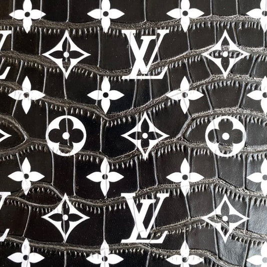 Designer Black Gator LV Classic 1 Yard