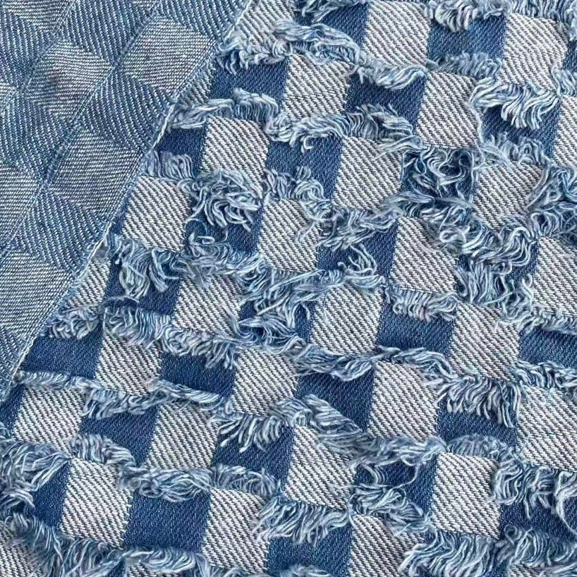 Designer Blue LV Denim 1 Yard