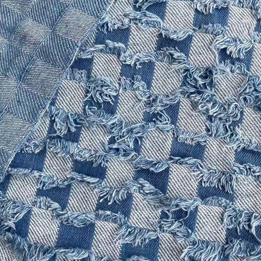 Designer Blue LV Denim 1 Yard